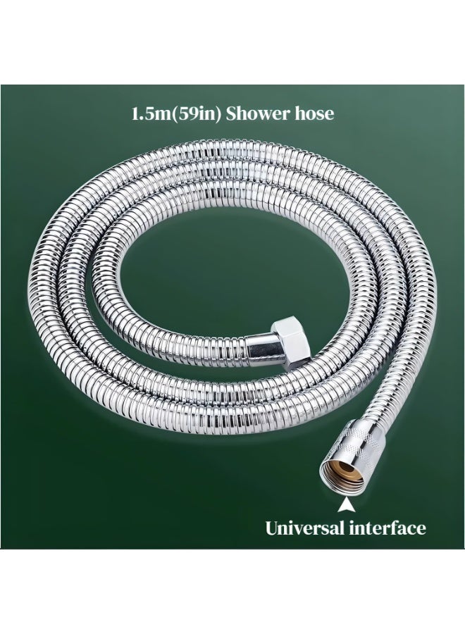 FAYET High Pressure Handheld Shower Head Set, 304 Stainless Steel Detachable Showerhead with Hose, Universal Interface, Easy Install Water-Saving Bath Spray - Image 5